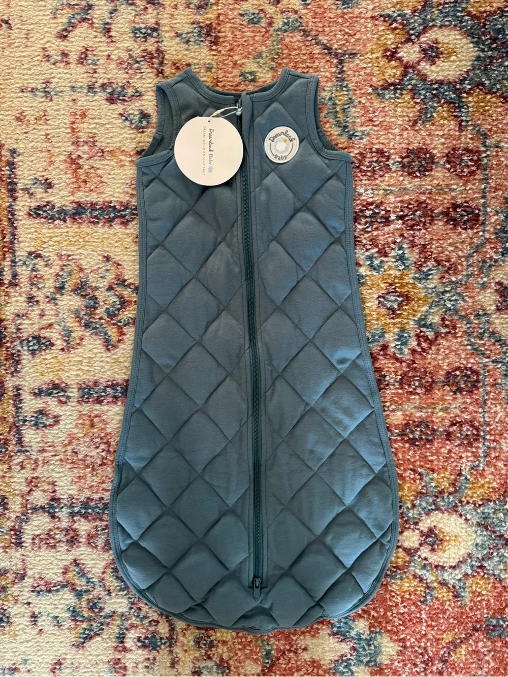 Dreamland Baby Quilted Blue Sleep Sack - Sleeveless Wearable Blanket